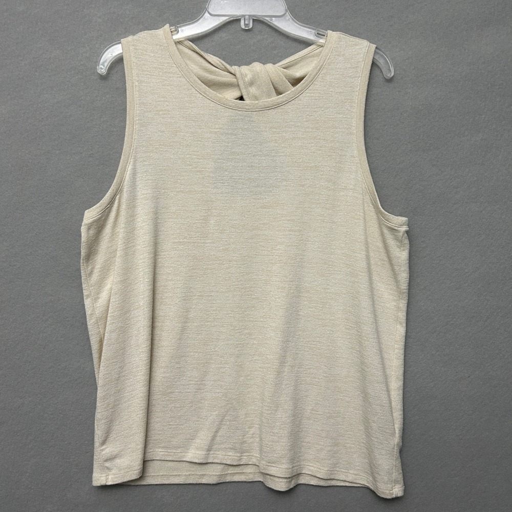 GAP Tank Top Women's XL Stretch Sweater Twist Back Anchorage Keyhole Ivory Soft